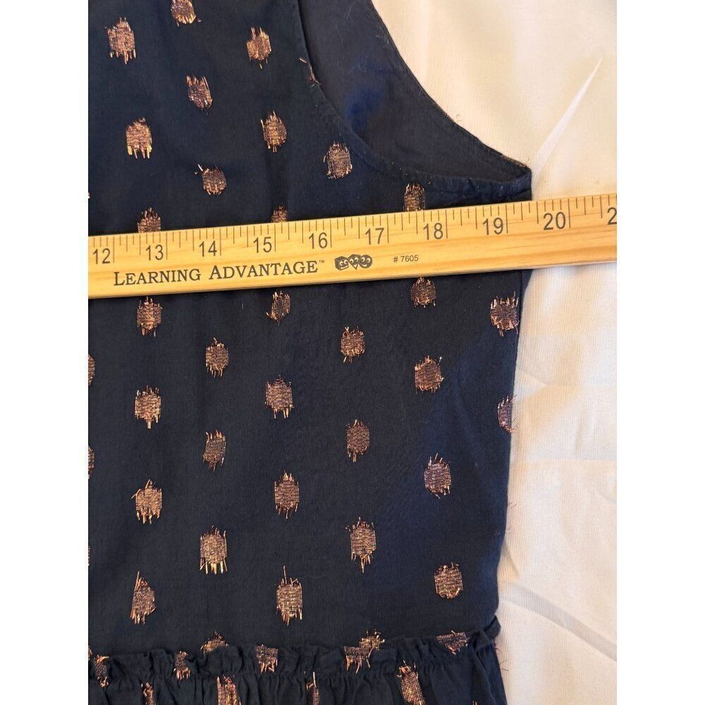 J. Crew 2-Piece Set Navy & Rose Gold Metallic Polka Dot Skirt & Top Sz M EUC - Picture 15 of 15
